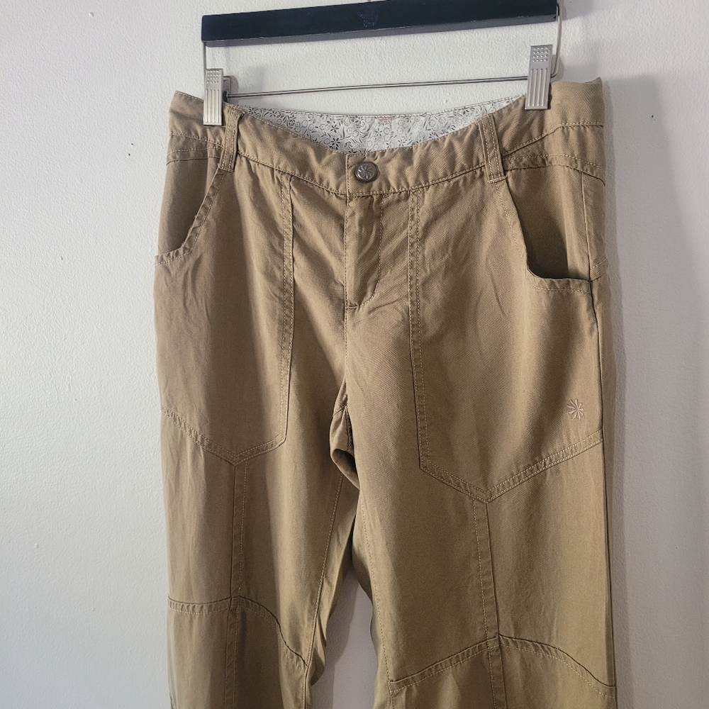 Athleta Women Tencel Pant Wide Leg Tan 4 Tall 34.5" Inseam Lightweight Relaxed - Picture 2 of 13